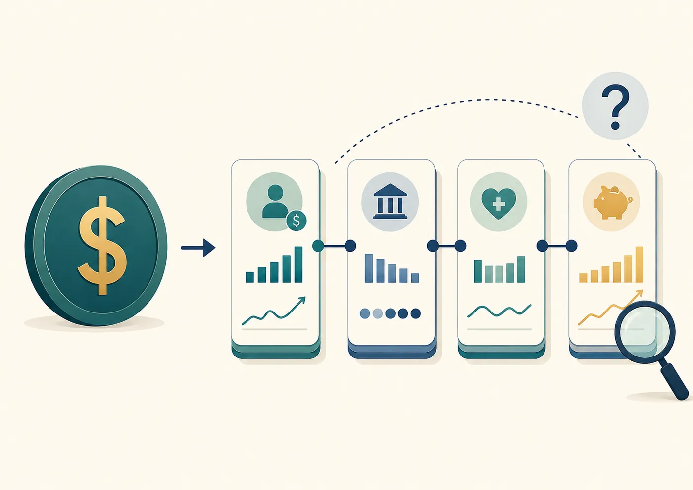 Editorial illustration contrasting a single retirement "number" with a structured, phase-by-phase retirement plan you can question.