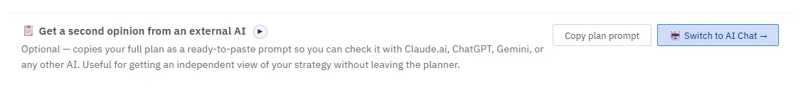 The copy-prompt area used to send a plan summary to an external AI assistant when no API key is connected.