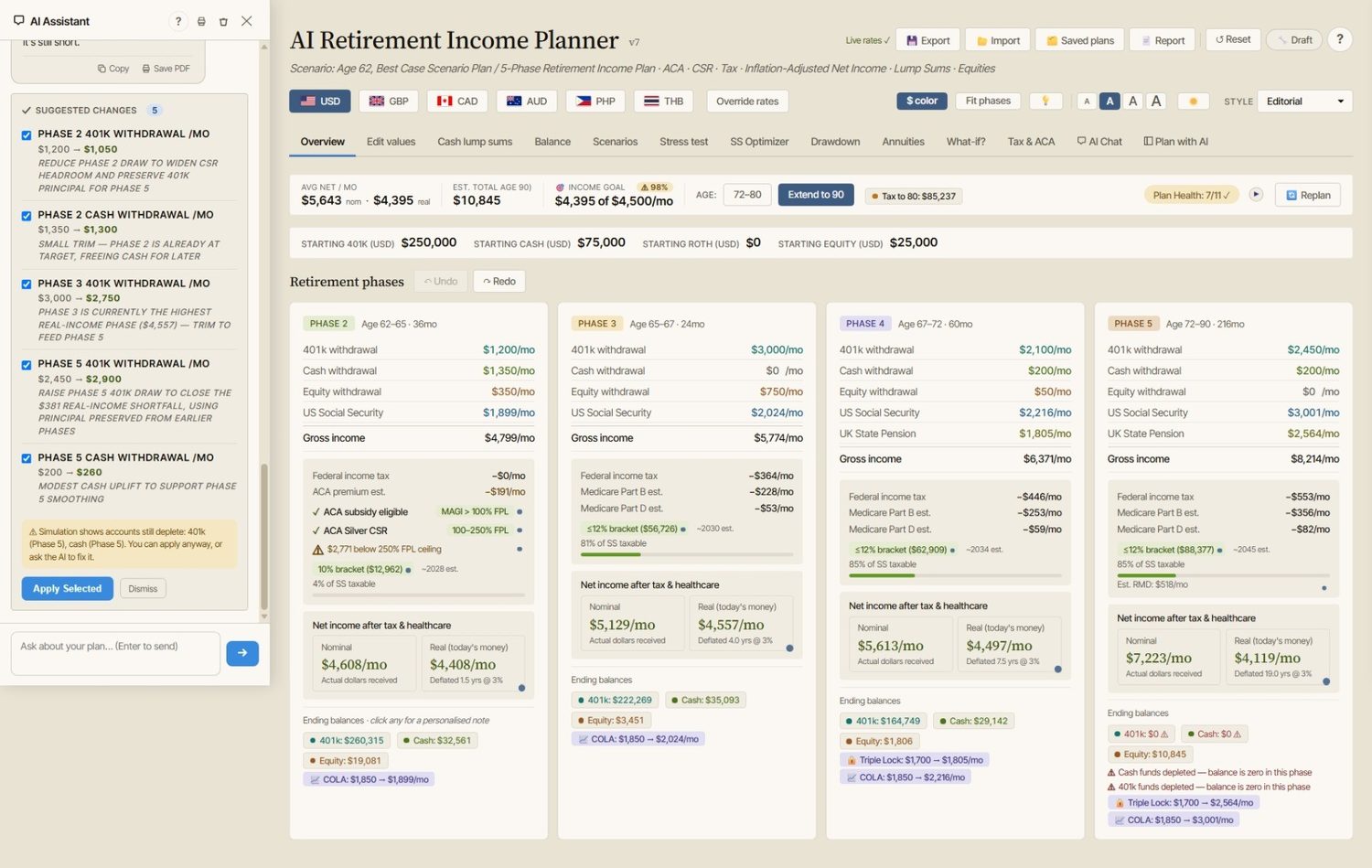 AI Retirement Income Planner screenshot 1